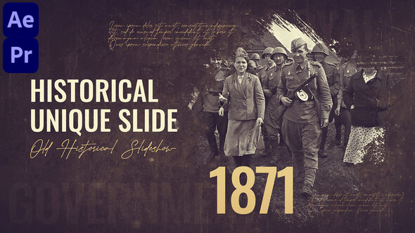 Historical Timeline Slideshow || Brush Slideshow (MOGRT)