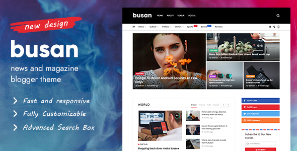 Busan - Modern Magazine & News Blogger Theme