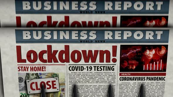 Lockdown COVID-19 coronavirus crisis closed economy newspaper printing press