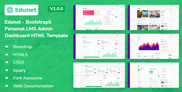 Edunet - Personal LMS HTML Dashboard