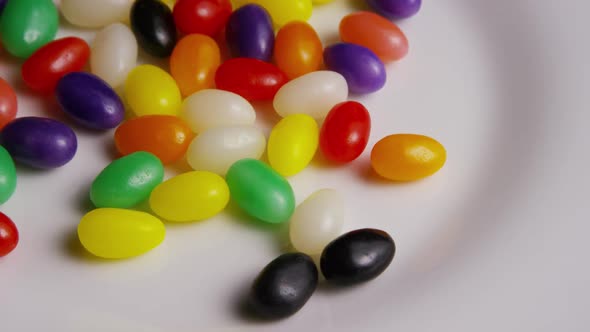 Rotating shot of colorful Easter jelly beans