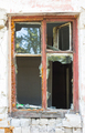 Old wooden broken window in a brick house - PhotoDune Item for Sale