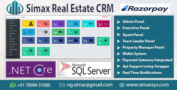 Simax Real Estate CRM in Dot Net Core