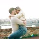 Beautiful Couple in Love Hugging and Smiling Outdoor - VideoHive Item for Sale