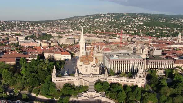 Fisherman's Bastion (Halaszbastya) and Matthias Church in Budapest, Hungary