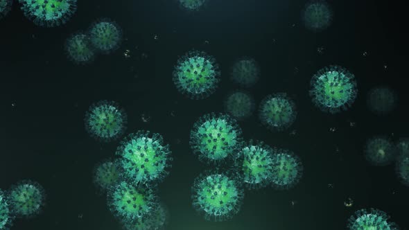 Flying Blue Coronavirus with Particles alt