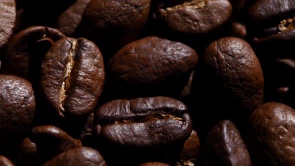 Aroma of Coffee Beans. Rotating. Close Up