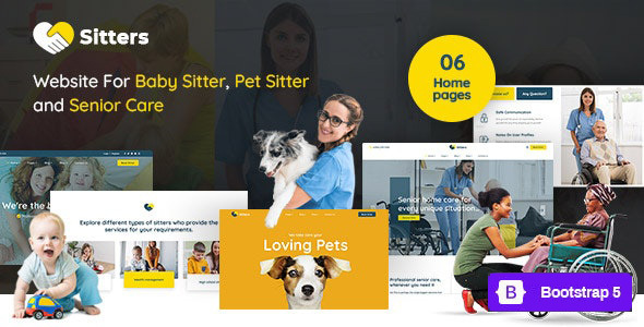 Sitters - Baby Sitter, Pet Sitter and Senior Care HTML5 Template