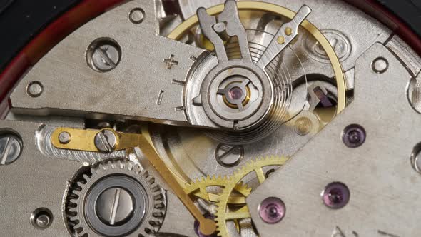 4K - Clockwork of mechanical watch