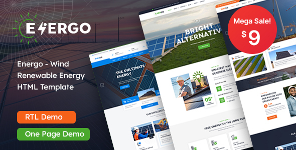 Energo - Wind Renewable Energy HTML Template