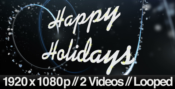 Happy Holidays Greeting Under Snowy Night 2 Styles alt
