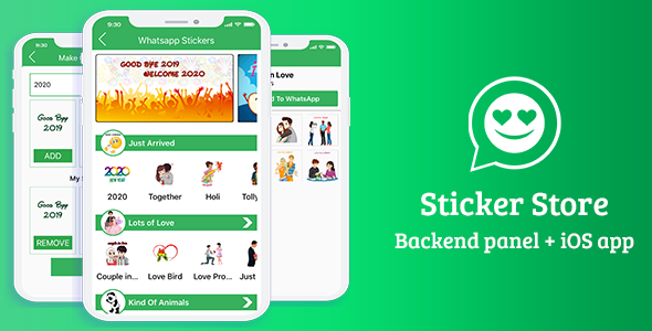 Sticker For Whatsapp - Animated Sticker app for iOS (Admin Panel + iOS app + Web API + Database)