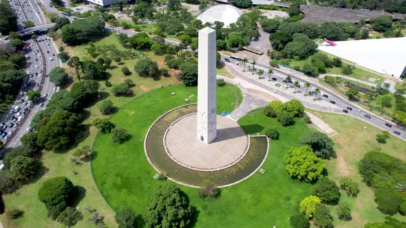 Cityscape of Sao Paulo Brazil. Stunning landscape of Ibirapuera park.