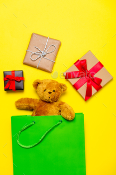 tiful gifts on the wonderful yellow background