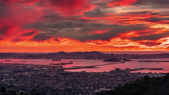 San Francisco skyline Day to Night 