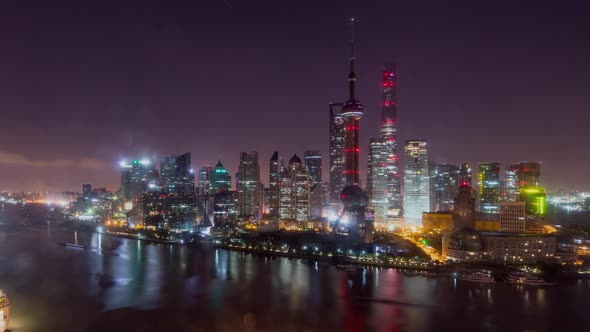 Time Lapse Of The Shanghai China Skyline