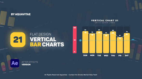 Flat Design Vertical Bar Charts