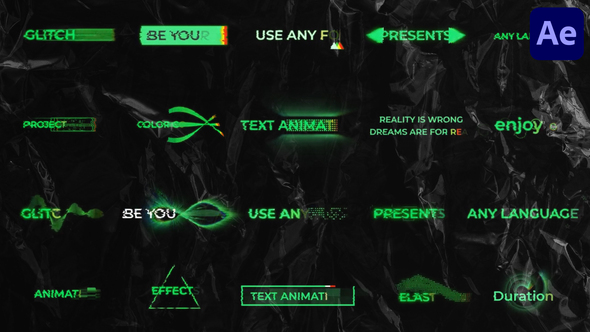 Colorful Glitch Titles | After Effects