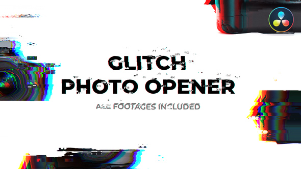 Glitch Photographer Opener  | For DaVinci Resolve