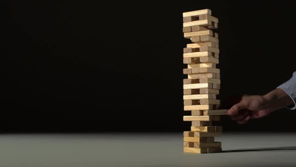 Block tower collapsing, Slow Motion