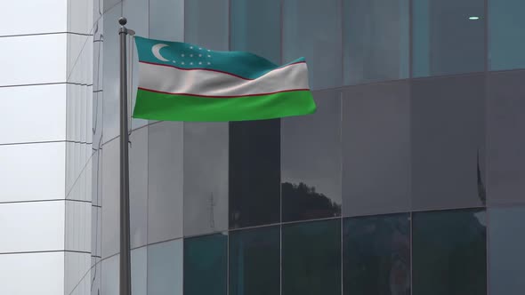 Uzbekistan Flag Background 2K
