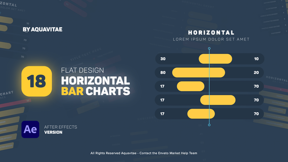 Flat Design Horizontal Bar Charts alt