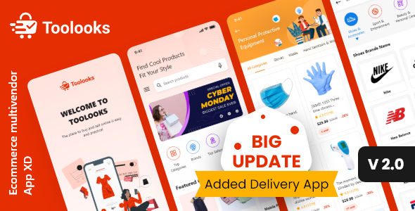 Toolooks - eCommerce Multivendor & Delivery App