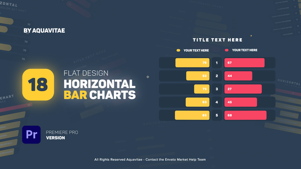Flat Design Horizontal Bar Charts l MOGRT for Premiere Pro