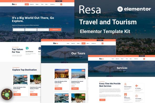 Resa - Travel & Tourism Elementor Template Kit