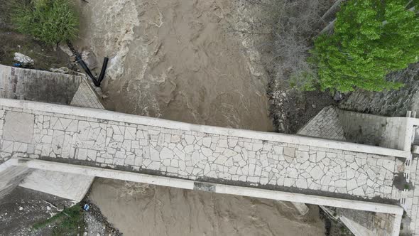 bridge muddy water aerial