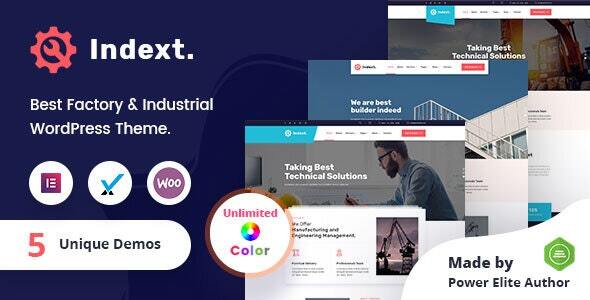 Indext - Industrial Business WordPress Theme + RTL