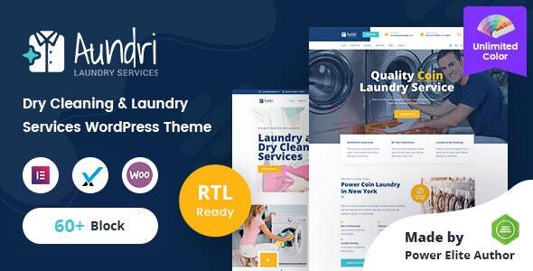 Aundri - Dry Cleaning Services WordPress Theme + RTL