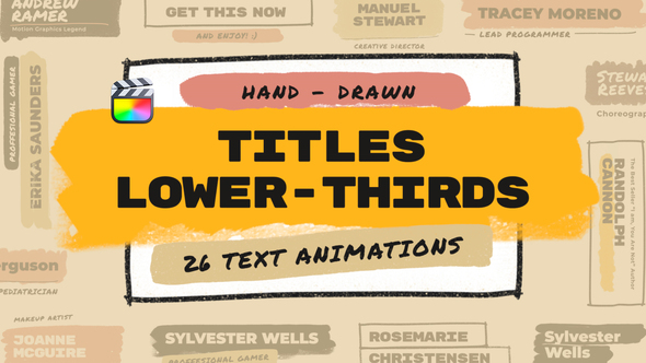 Hand Drawn Brush Titles Lower Thirds