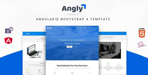 Angly - Angular 13 Bootstrap 4 Multipurpose Site Template