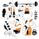 The Set of Characters Exercises in The Gym of Athletes - GraphicRiver Item for Sale