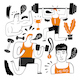 The Set of Characters Exercises in The Gym of Athlete - GraphicRiver Item for Sale