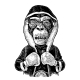 Monkey Boxer Dressed in Robe Gloves and Champion - GraphicRiver Item for Sale