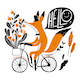 Cute Fox Riding a Bike - GraphicRiver Item for Sale