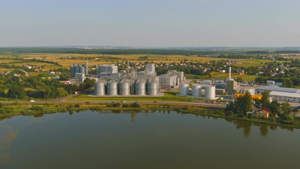 Oil Refinery From Industrial Area Aerial View Gas Petrochemical Industry Butter Refinery Tank