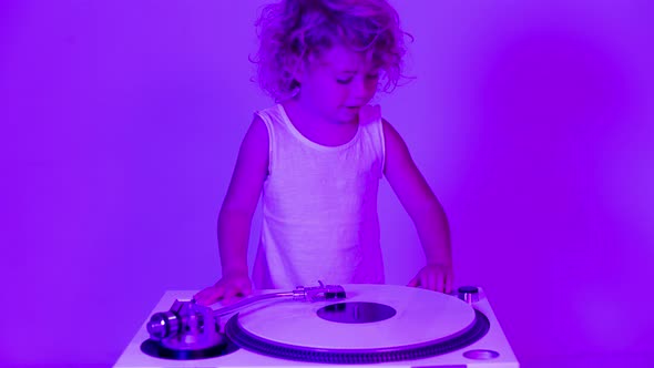 Small Girl DJ with Turntables