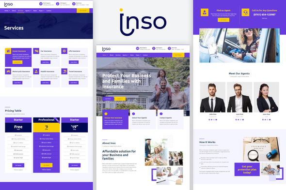 Inso - Insurance Business Elementor Template Kit