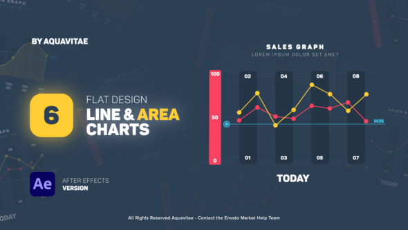 Flat Design Line & Area Charts