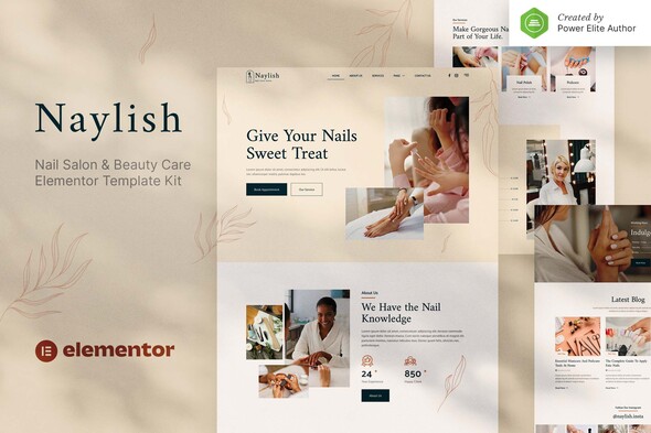 Naylish – Nail Salon & Beauty Care Elementor Template Kit