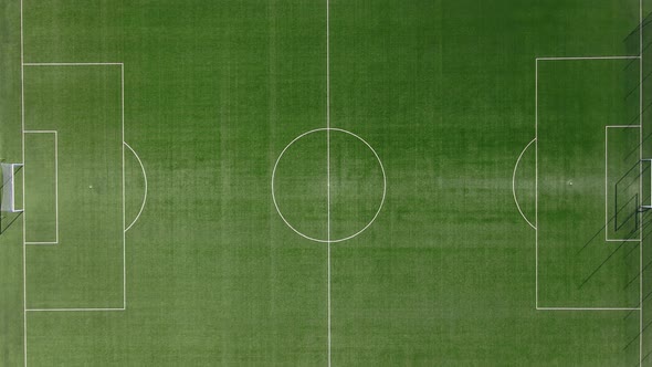 Football or Soccer Field with Border Lines Top View