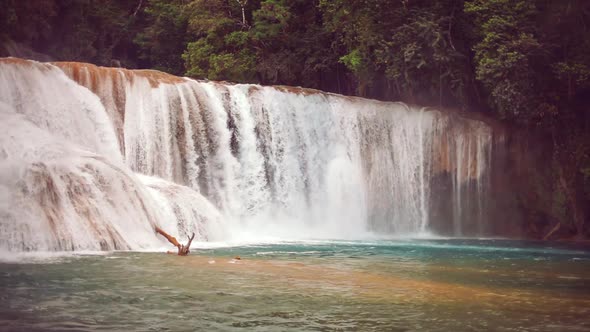 View of magnificent waterfall