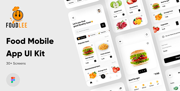 Foodlee - Food Delivery Mobile App UI Kit For Figma