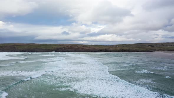 Aerial View of the Dunes and Beach at Maghera Beach Near Ardara, County Donegal - Ireland