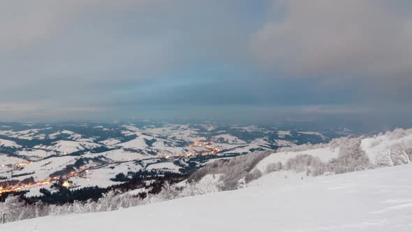 Moving White Clouds Blue Sky Scenic Aerial View