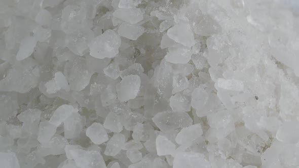 pile of coarse grained sea salt