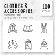 Cloth and Accessories Unique Outline Icons - GraphicRiver Item for Sale